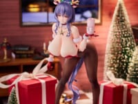 【Ogre氏イラスト】PinkMango「サキュバスホームステイ咲舞 紫織 クリスマスコスチューム」美少女フィギュア 彩色原型公開の画像